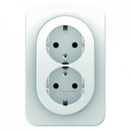 47292089 Двойная штепсельная розетка SCHUKO, цельная, полярная белизна, с блеском, с защитой от детей VDE 0620-1 R.1 Berker
