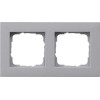 0212255 Рамка установочная для монтажа заподлицо E2 Алюминий 2-постовая Gira