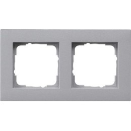 0212255 Рамка установочная для монтажа заподлицо E2 Алюминий 2-постовая Gira
