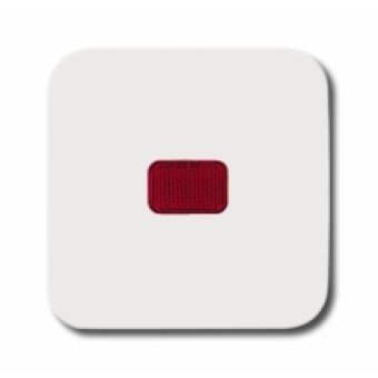 1731-0-1995 (2509-214-500), Клавиша для механизма 1-клавишного выключателя/переключателя/кнопки с красной линзой, серия Reflex SI, цвет альпийский белый, ABB