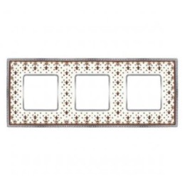 FD01473MACB Рамка Belle Epoque Porcelain Brown LYS / Bright chrome 3-постовая гор/верт. Fede