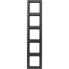 10156086 Рамка Q.1 Антрацит с эффектом бархата 5-постовая вертикальная Berker
