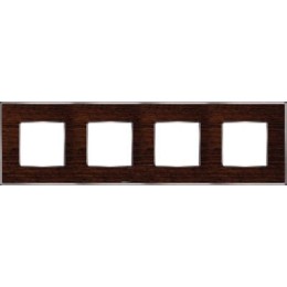FD01314WCB Рамка Vintage Wood Wenge / Bright chrome 4-постовая Fede