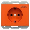 47157114 Штепсельная розетка SCHUKO с надписью цвет: оранжевый, с блеском K.1/K.5 Berker