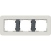 0213421	 Рамка с антрацитовой подложкой E3 Светло-серый / Антрацит 3-постовая Gira