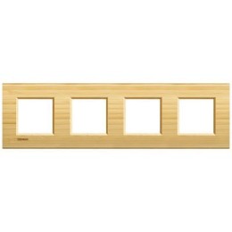 LNA4802M4LBA Рамка LivingLight Квадрат Бамбук 2+2+2+2 модуля Bticino