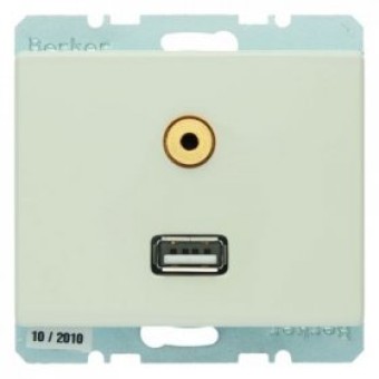 3315390002 BMO USB/3.5mm AUDIO AS цвет: белый Berker