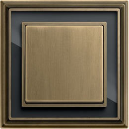 1754-0-4585 Рамка Dynasty Латунь античная, черное стекло 1-постовая ABB