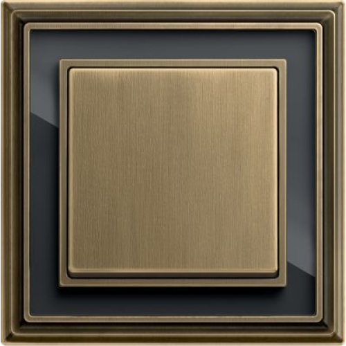1754-0-4585 Рамка Dynasty Латунь античная, черное стекло 1-постовая ABB