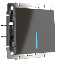 WL07-SW-1G-2W-LED Выключатель одноклавишный проходной с подсветкой (серо-коричневый) Antik Werkel a035909