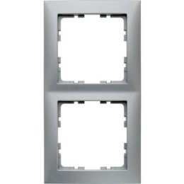 10129939 Рамка S.1 Алюминий матовый 2-постовая вертикальная Berker