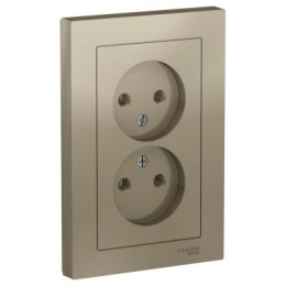 ATN000520 Atlasdesign Розетка двойная без заземления,16А, в сборе, Шампань Schneider Electric