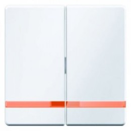 16276089 Клавиши выключателя с оранжевой линзой цвет: полярная белизна, с эффектом бархата, Q.1 Berker