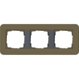 0213426	 Рамка с антрацитовой подложкой E3 Умбра / Антрацит 3-постовая Gira