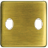 FD04321PB-A Латунная накладка под 2 тумблера , цвет Bright Patina+beige FEDE
