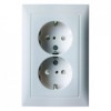 47548989 Двойная штепсельная розетка SCHUKO, цельная цвет: полярная белизна, с блеском S.1 Berker