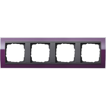 0214758 Рамка Event Clear Фиолетовый / Черный 4-постовая Gira