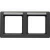 10226016 Рамка с полем для надписей Q.1 Антрацит с эффектом бархата 2-постовая Berker