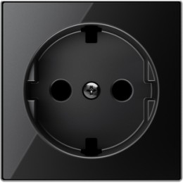 8588.9 CN Накладка для розеток 2Р+Е с плоской поверхностью Стекло чёрное , ABB