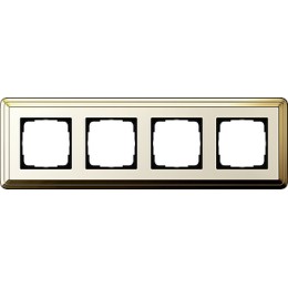0214633 Рамка Classix Латунь / Кремовый 4-постовая Gira