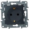 672621 Розетка 2К+З - немецкий стандарт - винтовые зажимы - 16 А - 250 В~ - Etika - антрацит Legrand