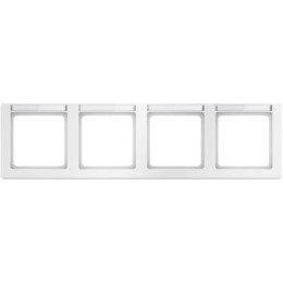 10246019 Рамка с полем для надписей Q.1 Полярная белизна с эффектом бархата 4-постовая Berker