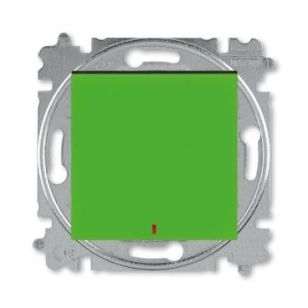 Переключатель одноклавишный с подсветкой ABB Levit контрольная зелёный / дымчатый чёрный 3559H-A25445 67W 2CHH592545A6067