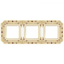 FD01363OPCL Рамка Firenze Gold White Patina 3-постовая Fede