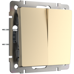 WL11-SW-2G-2W Выключатель двухклавишный проходной (шампань) Antik Werkel a040921