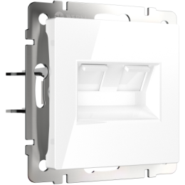 WL01-RJ45+RJ45 Розетка двойная Ethernet RJ-45 (белая) Antik Werkel a033759