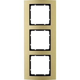 10133016 Рамка B.3 Золото / Антрацит 3-постовая вертикальная Berker