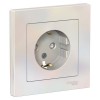 ATN000444 Atlasdesign Розетка с заземлением со шторками, 16А, в сборе, Жемчуг Schneider Electric