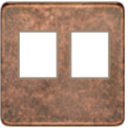 FD04318RU-A Монтажная плата для 2-х инф. разъемов RJ-45 бежевый, цвет Rustic Cooper FEDE