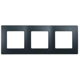 672583 Рамка Etika Антрацит 3-постовая Legrand
