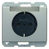 47399004 Штепсельная розетка SCHUKO с полем для надписей цвет: стальной, лак Arsys Berker