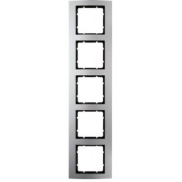 10153004 Рамка B.3 Алюминий / Антрацитовый 5-постовая вертикальная Berker