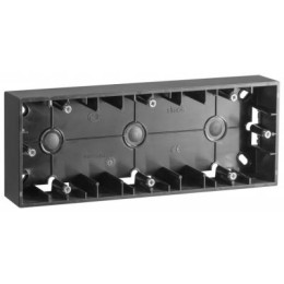 1590753-038 Монтажная коробка для накладного монтажа, 3 поста, графит Simon 15