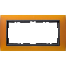 100214 Рамка без перегородки Event Янтарный / Черный 2-постовая Gira