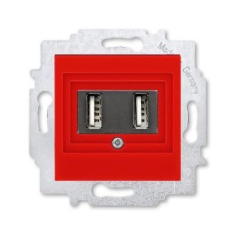 USB зарядка двойная ABB Levit красный 5014H-A00040 65W 2CHH290040A6065