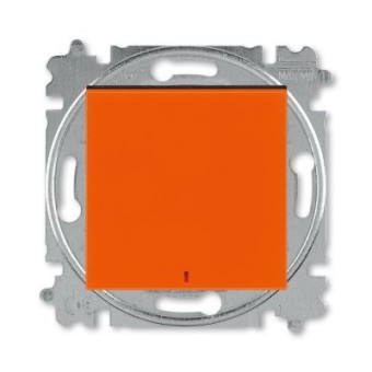 Переключатель одноклавишный с подсветкой ABB Levit контрольная оранжевый / дымчатый чёрный 3559H-A25445 66W 2CHH592545A6066
