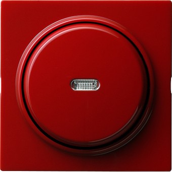 012043 Выключатель с самовозвратом с клавишей с подсветкой 10А/250В в сборе Красный Gira S-color