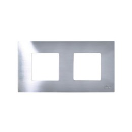 2700627-042 Накладка декоративная на рамку базовую, 2 поста, Simon 27 Play, Metal, нержавеющая сталь