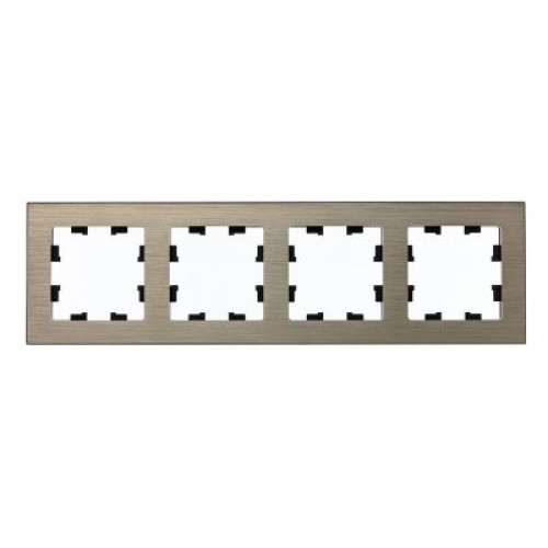 ATN312204 Рамка четверная Schneider Electric Atlasdesign Nature, латунь металл