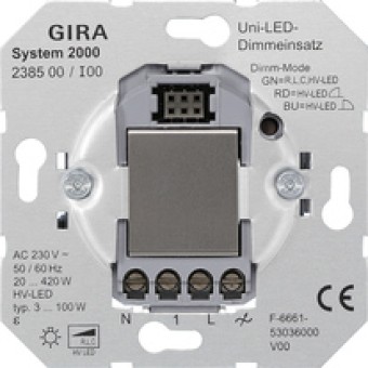238500 System 2000 Универсальная вставка светодиодного светорегулятора (кнопочный светорегулятор) Gira