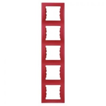 SDN5801541 Рамка Sedna Красный 5-постовая вертикальная Schneider Electric