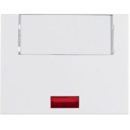 14967009 Клавиша с 5 прилагаемыми линзами и большим полем для надписи цвет: полярная белизна, с блеском K.1 Berker