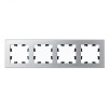 ATN312104 Рамка четверная Schneider Electric Atlasdesign Nature, серебро металл