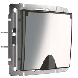 WL02-SKGSC-01-IP44 Розетка влагозащ. с зазем. с защит. крышкой и шторками (глянцевый никель) Antik Werkel a040410