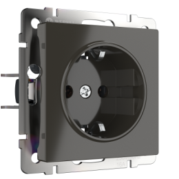 WL07-SKG-01-IP20 Розетка с заземлением  (серо-коричневый) Antik Werkel a029861