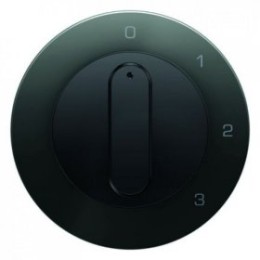 10962045 Центральная панель с вращающейся ручкой для 3-уровневого выключателя, черная, с блеском R.1/R.3 Berker